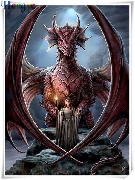 

мозаика домашнего декора подарок животное девушка дракон 5d поделки алмазов картина вышивки крестом комплект горный хрусталь полный алмазов