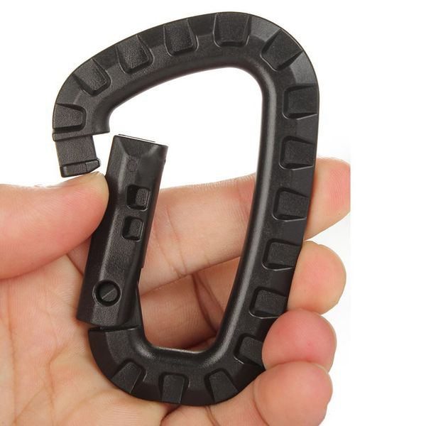 Großhandel 100 stücke Outdoor D-ring Snap lock Form Schnalle Camping Klettern Karabiner Bergsteigen Schnalle-Schnell Hängen Mini haken mini