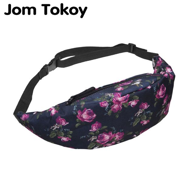 

jom tokoy new 3d colorful waist pack for men fanny pack style bum bag roses women money belt travelling waist bag