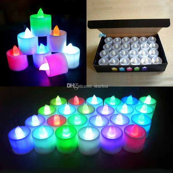 

24pcs/set led electronic candle lights festival celebration electric fake candle flickering bulb battery operated flameless bulb wx9-55