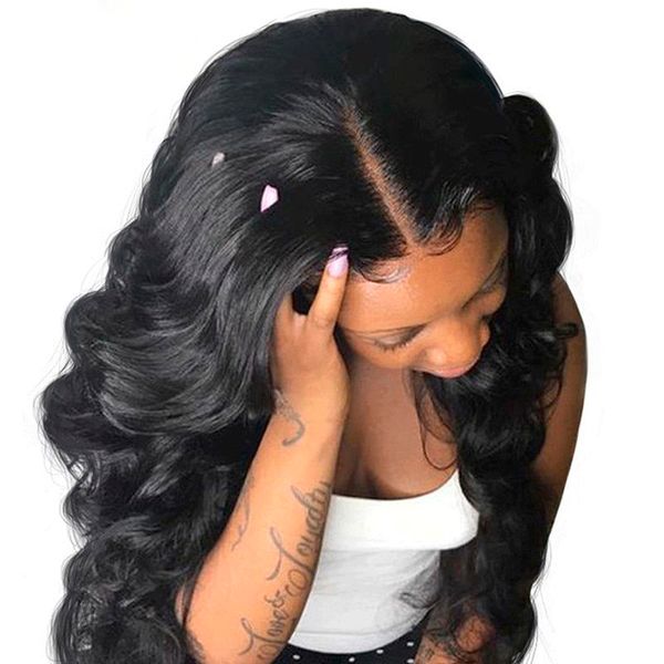 

4x4 silk base lace front human hair wig brazilian remy hair silk lace front wigs human hair lin man, Black