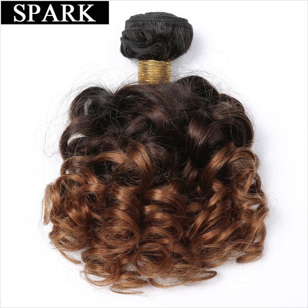 Spark Bouncy Curly Hair 3 Tone Ombre Brazilian Hair Weave Bundles