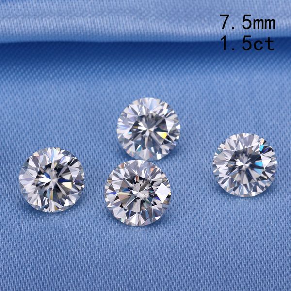

ef/gh color 7.5mm round shape moissanites loose stone syn beads for jewelry making quality guarantee, Black