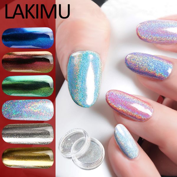 

lakimu 1g/box semi permanent diy nail gel accessory mirror nail glitter chrome pigment powder colorful manicure art primer, Silver;gold