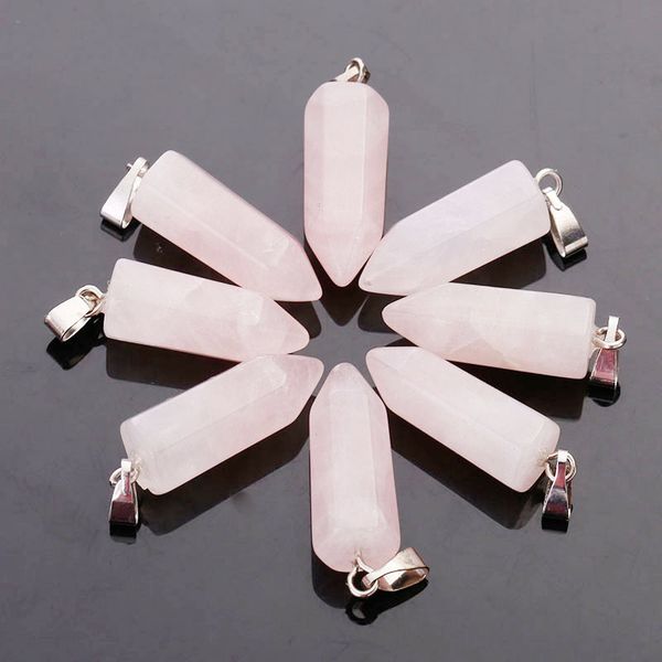

agate natural gemstone shipping hexagon quartz pendant charms pendants necklace prism fashion jewelry bullet healing wholesale cpdqt