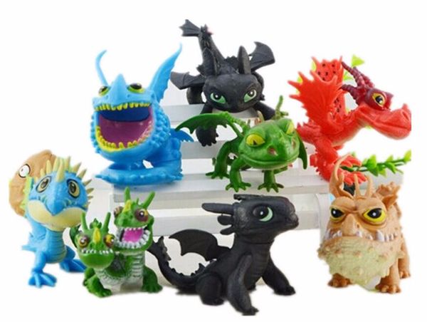 8pcs set How to Train Your Dragon 2 Night Fury Toothless Gronckle Deadly Nadder PVC Figures Kids Boys Toys Gift