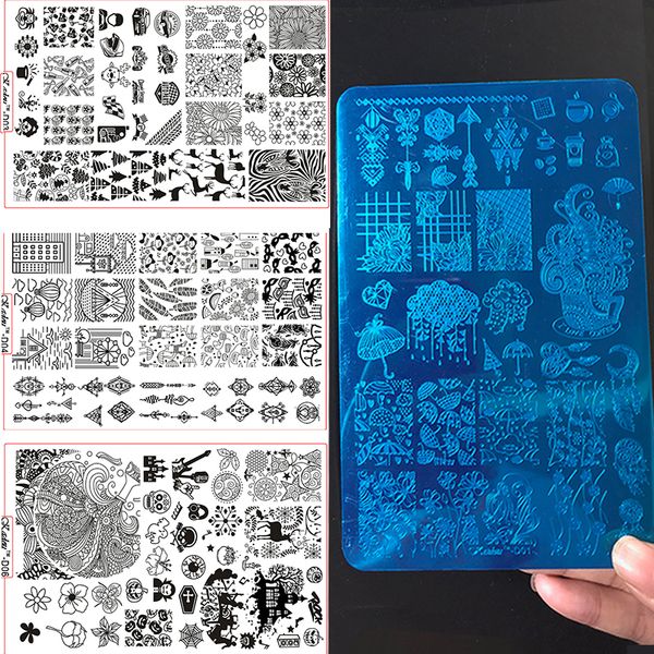 

nail stamping plates kadou/ zjoys polish christmas design for manicure stencils 14.5*9.5 konad stamp stamping manicure template, White