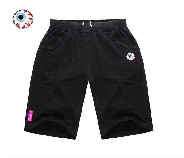 

f62558 s-5xl men new style casual mish hip hop knee lepght print pants waist elastic shorts, Black