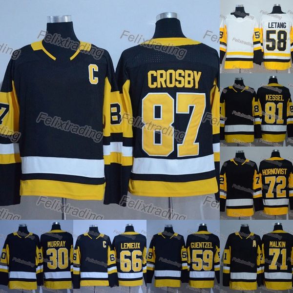 

2018 New Season #30 Matt Murray 81 Phil Kessel 71 Evgeni Malkin #87 Sidney Crosby #66 Mario Lemieux #72 Patric Hornqvist Hockey Jerseys