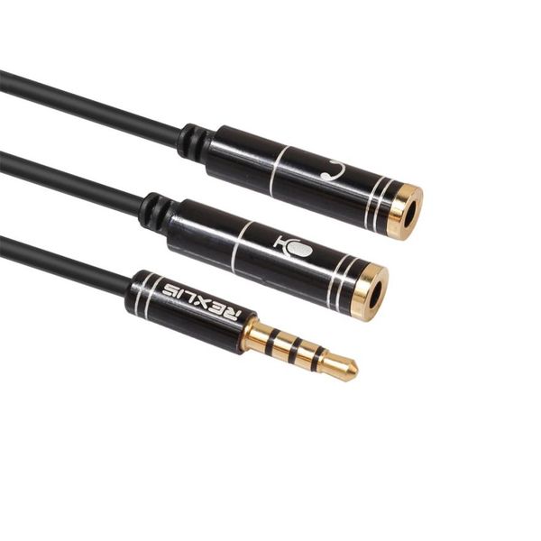 

useful 3.5mm stereo splitter audio male to earphone headset + microphone adapter jack adapter plug stereo headphone splitter