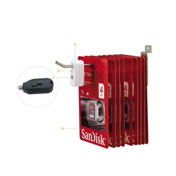 

500pcs/lot EAS System Retail Shop Display Hook Anti Theft Stop Lock Pegboard Slatwall White Color ABS 6mm Pore Size