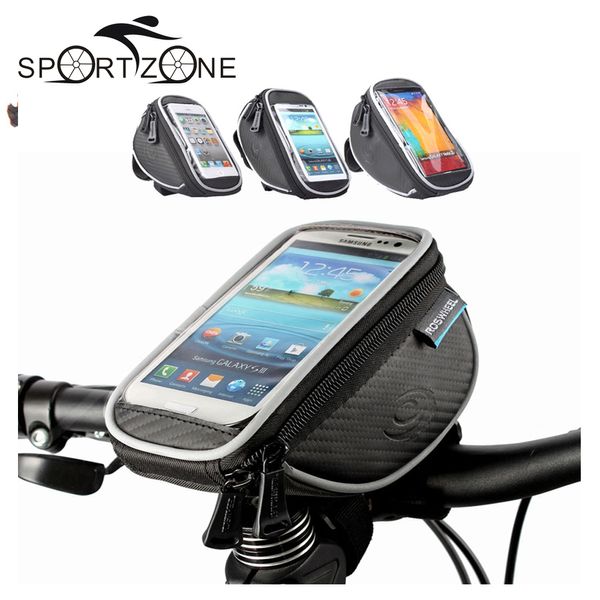 

roswheel 4.2" 5" 5.5" bike bicycle cycle cycling frame tube bag panniers waterproof handlebar touchscreen phone case pouch 11