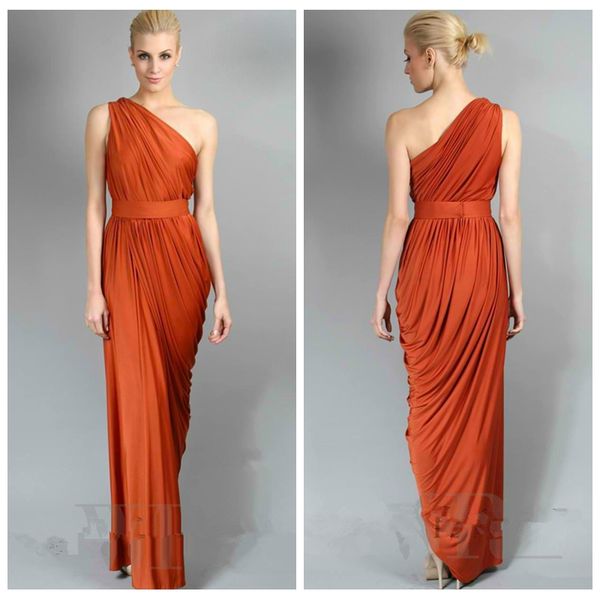 

One houlder 2019 long bride maid dre e floor length cu tomized cu tomized honor of maid pleated honor of party gown ve tido de gue t