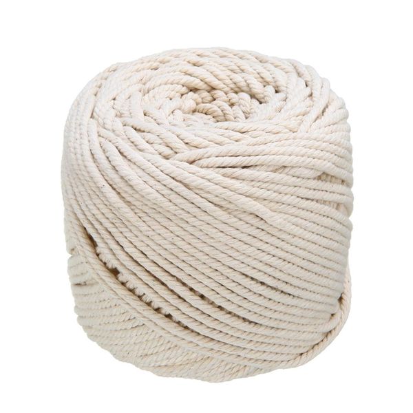 

Natural Beige Soft Cotton Twisted Cord 4mmx110m Macrame Rope Craft Artisan String DIY Handmade Tying Thread Cord Rope