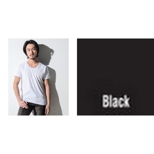 

мужская бен с коротким рукавом scoop шеи футболку, White;black