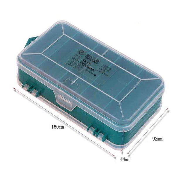 Caixa de ferramentas plástica dupla multifuncional caixa de ferramentas portátil anel de contêiner eletrônico peças eletrônicas parafuso beads caixa de armazenamento de componentes