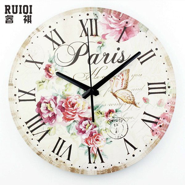 

vintage home decor wall clock absolutely silent large size wall clock roman numerals retro bedroom decor quartz watch gift