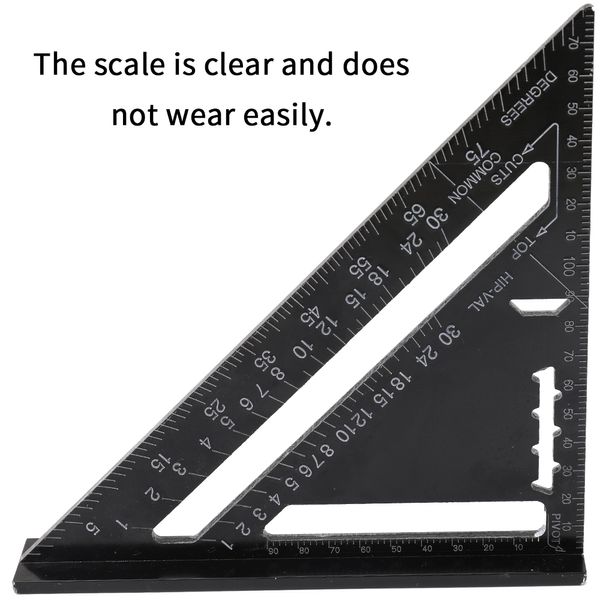 

Aluminum Alloy 7inch Triangle Ruler for Woodworking 90 degrees 45 degrees Set Angle Ruler Measuring Tool Square Angle Protractor