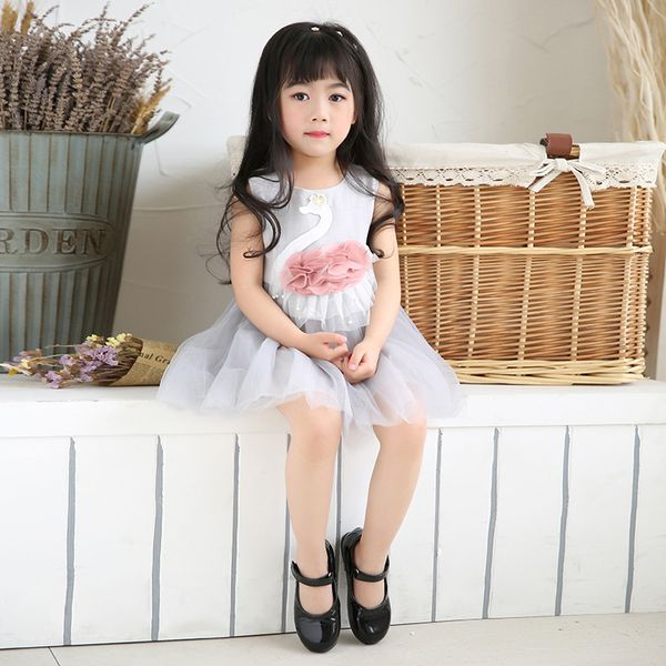 2018 Baby Girl Summer Clothes Cute Toddler Girl Swan Princess Party Birthday Pageant Dress Kids Baby Girl Dress Dressing Girls Girls Dresses