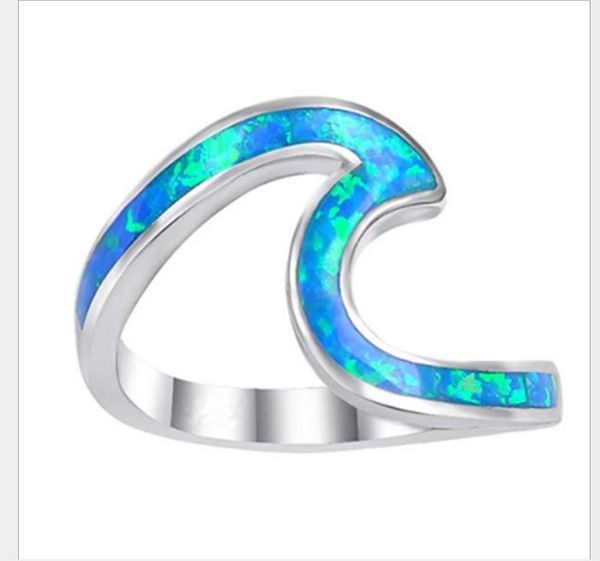 

european and american wave rings, simple geometry, ladies' rings, Silver