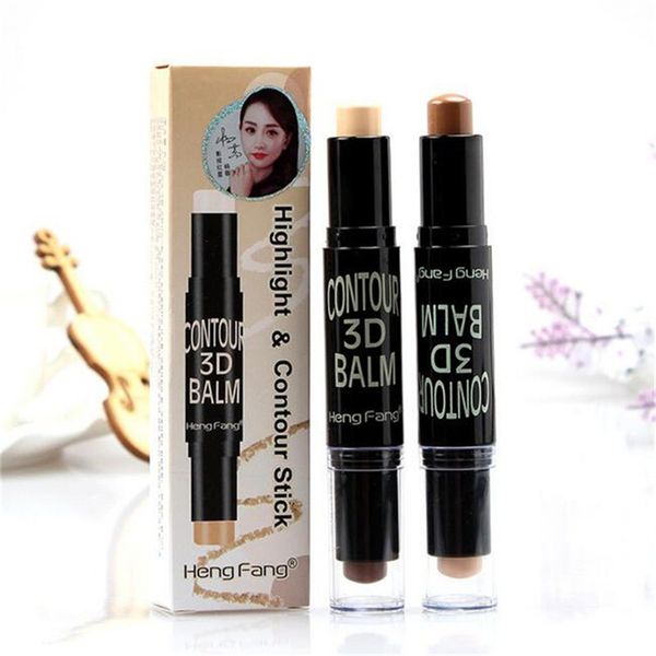 

2 in 1 complexion+embellish highlighter and shimmer stick concealer 3 colors face makeup brand hengfang water-proof ing