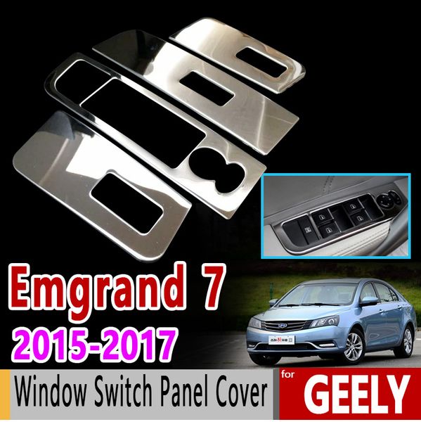 2019 For Geely Emgrand 7 Stainless Steel Window Switch Panel Cover Mouldings Car Accessories Stickers Sedan Hatch 2015 2016 2017 From Shuangyin1995