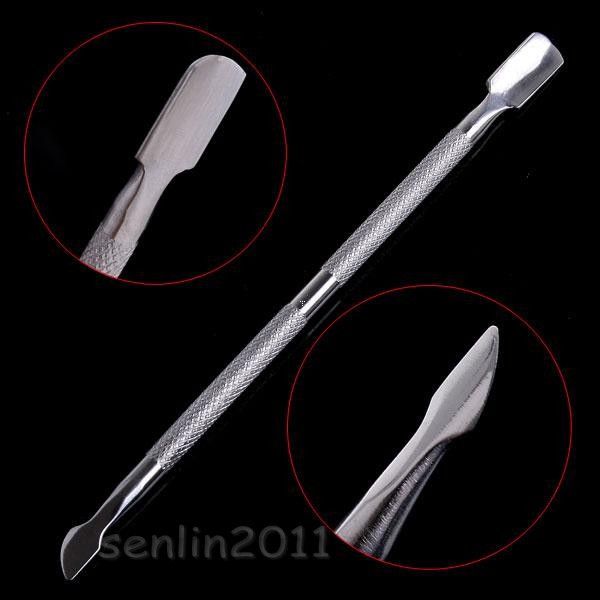 

2015 new nail art cuticle pusher stainless steel nail tools file spoon remover jh026