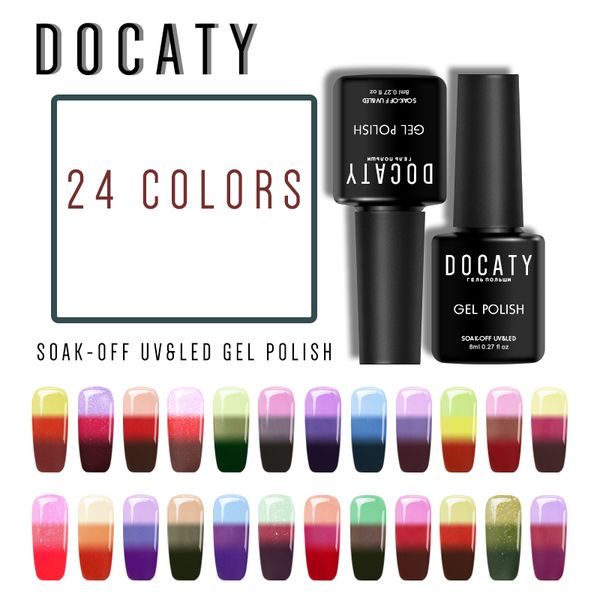 

docaty semi permanent chameleon temperature change color uv gel nail polish soak off led pretty acrylic nail gel lacquer, Red;pink
