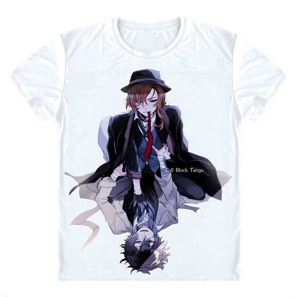 

bungou stray dogs t-shirts multi-style short shirts literary stray dogs osamu dazai atsushi nakajima cosplay shirt tee-style228-no01, White;black