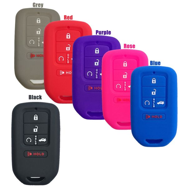 

5 Buttons Key Fob Cover Skin Jacket Keyless Holder Remote Control Case for 2013-2018 Honda Accord Civic CR-V CRV Pilot EX EX-L Touring Premi