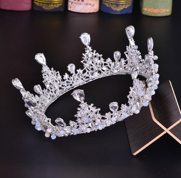 

wedding brides headwear ornament crystal bride crown princess princess crown accessories, Silver