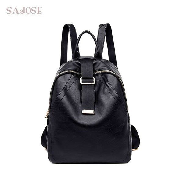 

backpacks school teenager for girls women fashion pu leather backpacks black lady student bag female shoulder bag