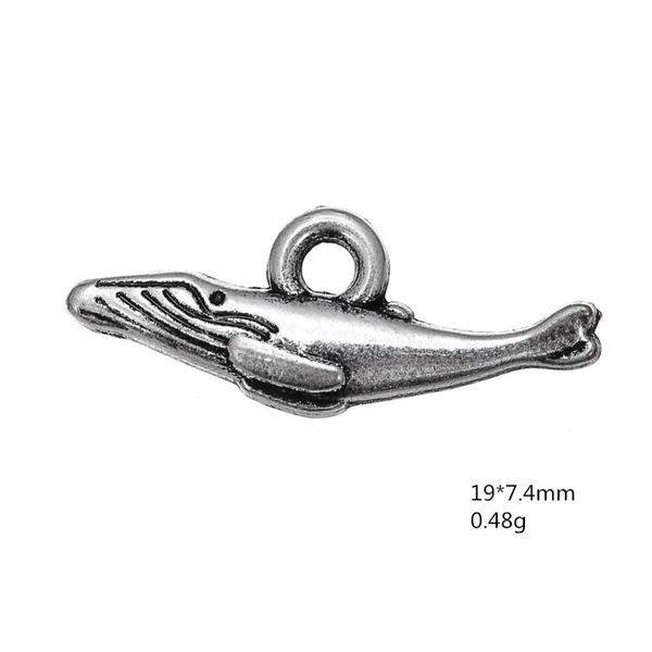 

2021new humpback whale diy jewelry making charms, Bronze;silver