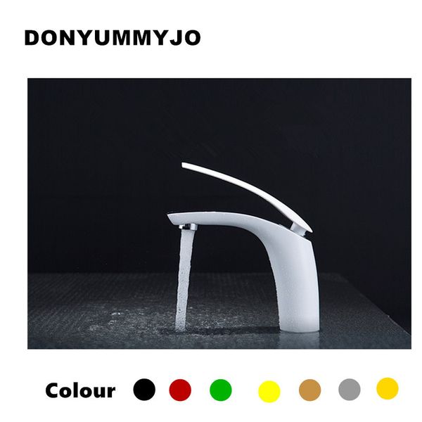 

new sell brass baking finish bathroom basin faucet / fashion 12 colors and cold water mixer tap / black&white&red