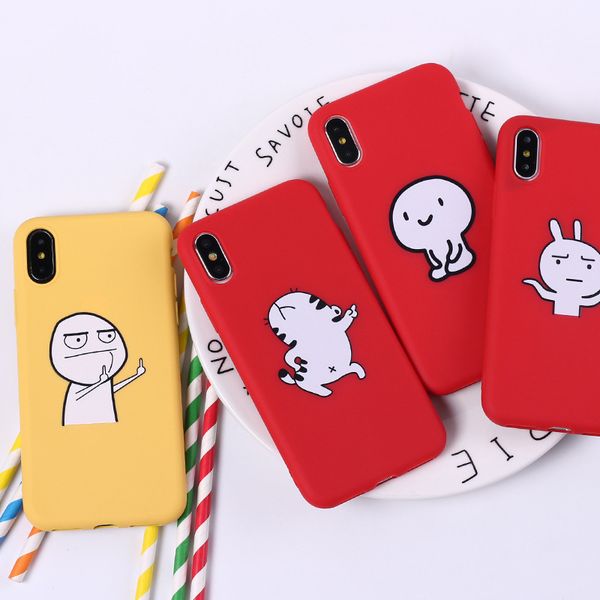 

for iphone 11 pro xs max xr funny cute cartoon phone case 6 7 8 x plus garfield well-behaved rabbit cell phone cases