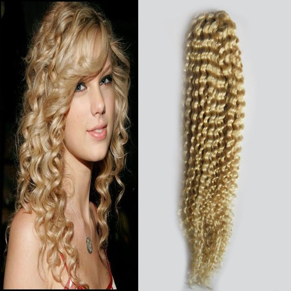 Brazilian Curly Wave Human Hair Weave Bundles 613 Bleach Blonde