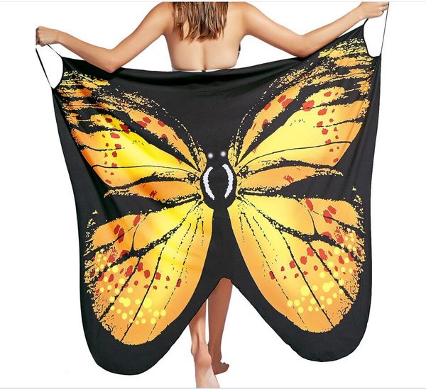 

Beach cover up 2019 print butterfly bikini wim uit cover up beach dre women beach tunic arong robe plage dhl hipping