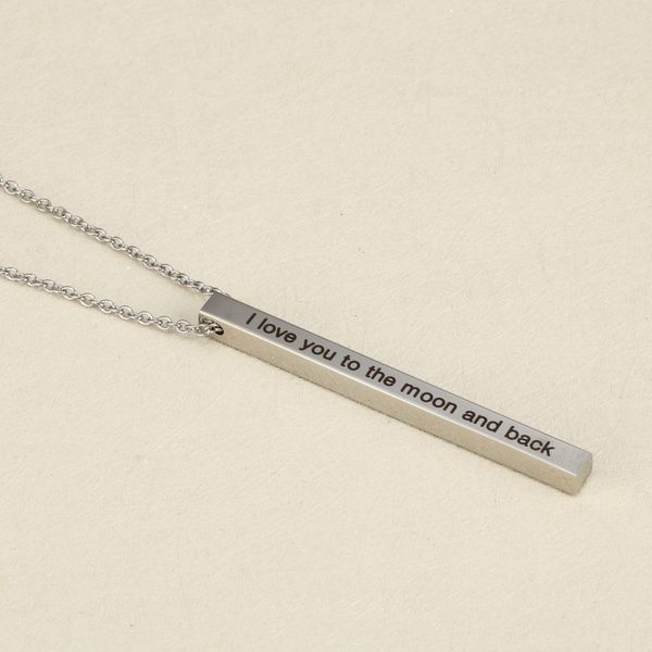 

gold silver stainless steel necklace jewelry inspirational lettering i love you to the moon and back necklace jewelry