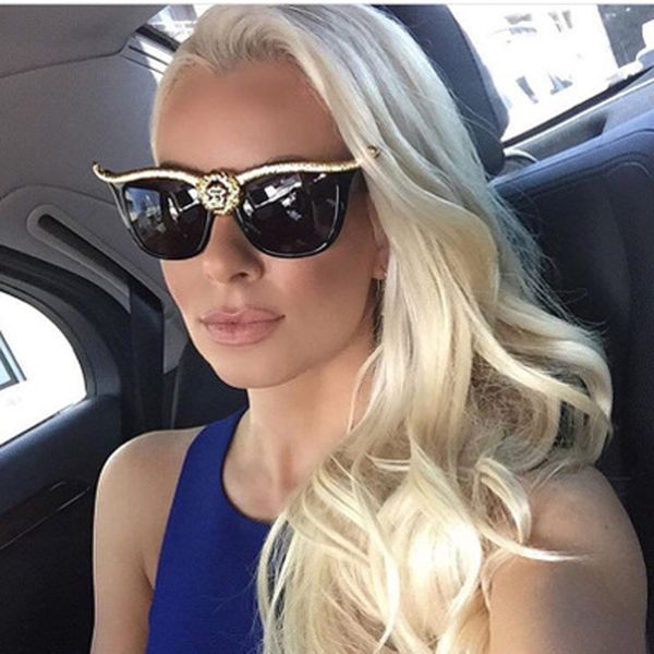 

retro oversized cat eye sunglasses women brand designer luxury sun glasses for womens gold woman sunglass shades, White;black