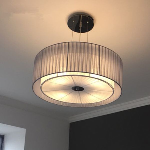 

modern round pendant light for bedroom living room fabric lamp shade hanging pendant lamp light fixtures lustres