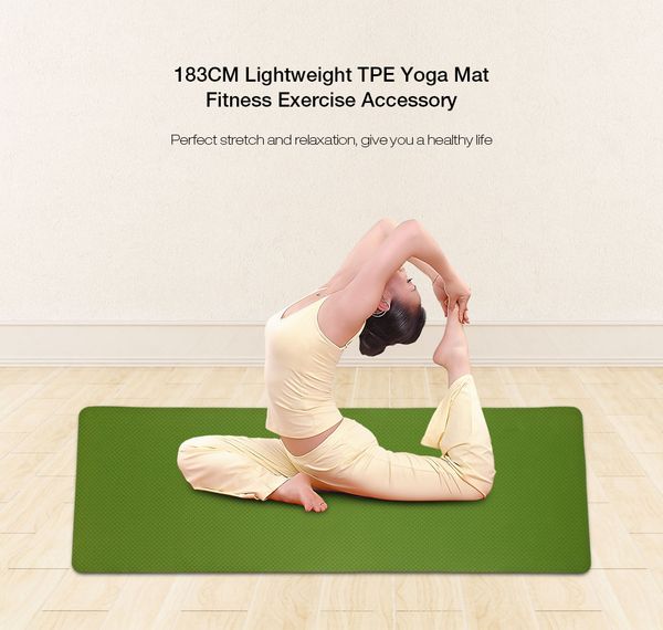 6mm 183 61cm Tpe Yoga Mat Exercise Yoga Mats Non Slip Thick