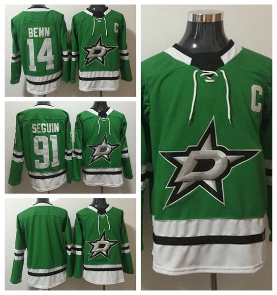 

Dallas Stars 14 Jamie Benn Jersey 2018 New Style Men Blank Ice Hockey 91 Tyler Seguin Jerseys Green Color Team All Stitched Good Quality