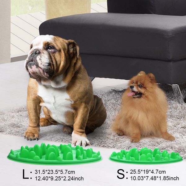 Green Interactive Slow Feeder For Dogs Dog Food Bowl No Gulp Slow