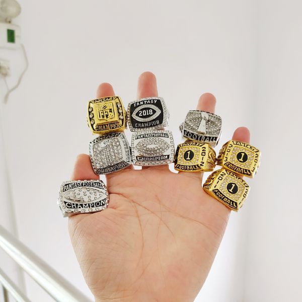 

the newes 2011-2018 fantasy football championship ring fan gift wholesale drop shipping, Silver