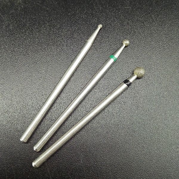 

3pcs/set sell spherical head diamond nail drill bits rotary bur cuticle for manicure electric nail drill accessories, Silver
