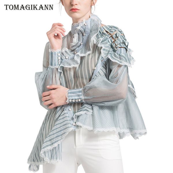 blusas con volantes 2018
