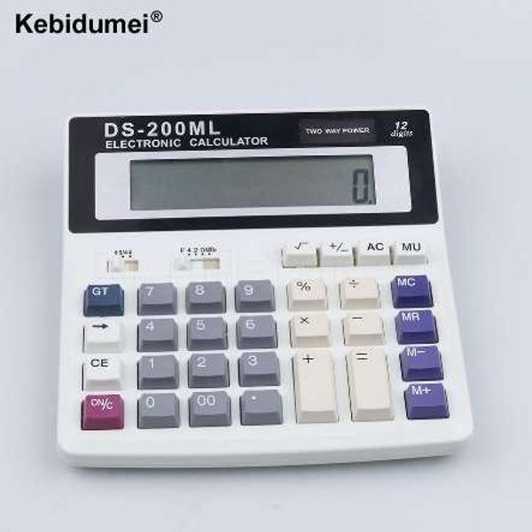 DS-200ML Multifunktions-Elektronikrechner für den Bürogebrauch, große Tasten, Dual-Power-Computer, 12-stellige Zählzahl