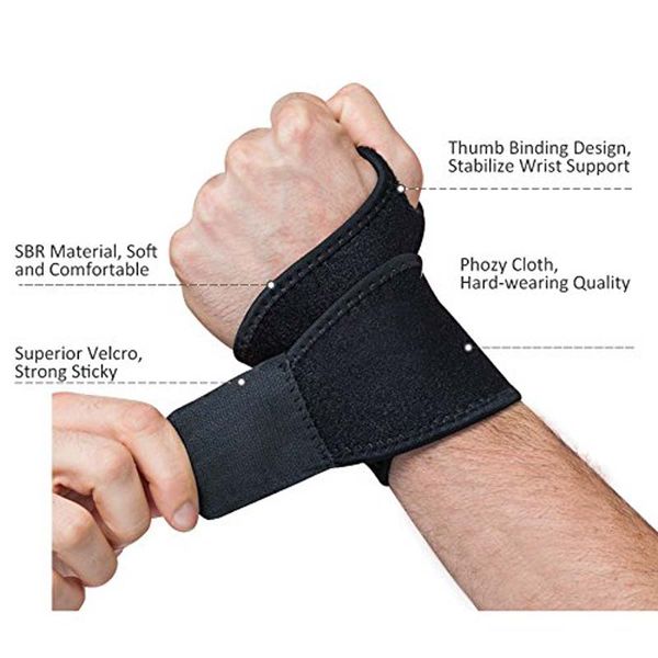 

reversible sports wrist brace, fied right / left thumb stabilizer, wrist support wrap for badminton tennis weightlifting, Black;red