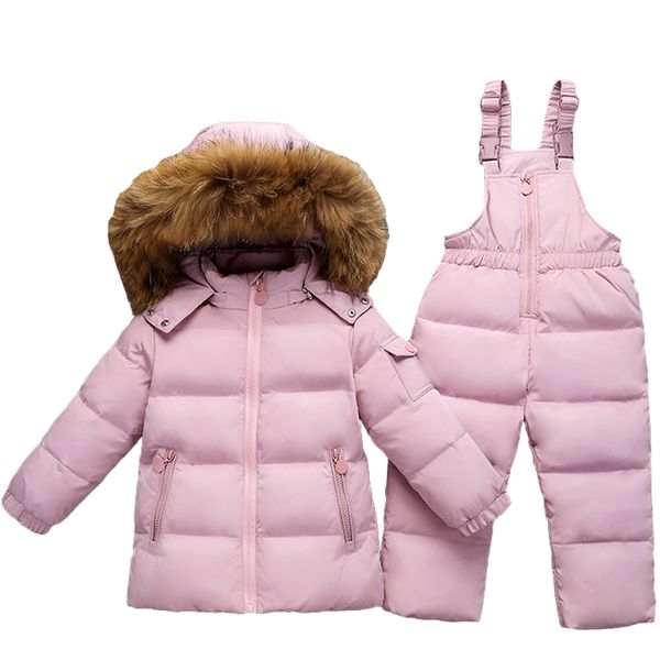 

children suit boy ski suit -30 degree russian girls winter white duck down parka coat jacket +pants kids clothing set snow wear, Blue;gray