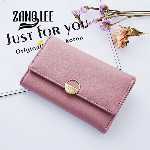 

zang lee designer womens pu leather wallets and purses long trifold wallet id card holder portefeuille femme, Red;black